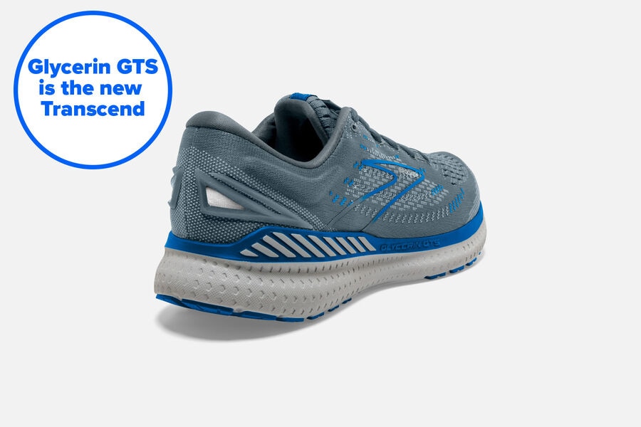 Glycerin GTS 19 Road Brooks Running Shoes NZ Mens - Grey/Blue - IRTNCB-960